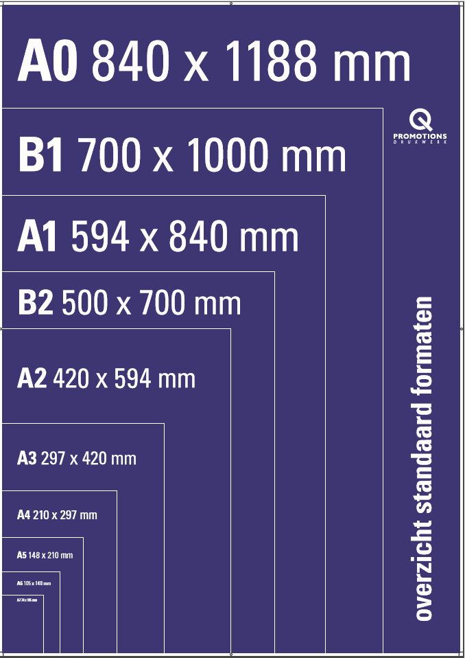 Phalanx gebruiker bestrating Papierformaten uitgelegd - Q-promotions - Blog | Q-promotions