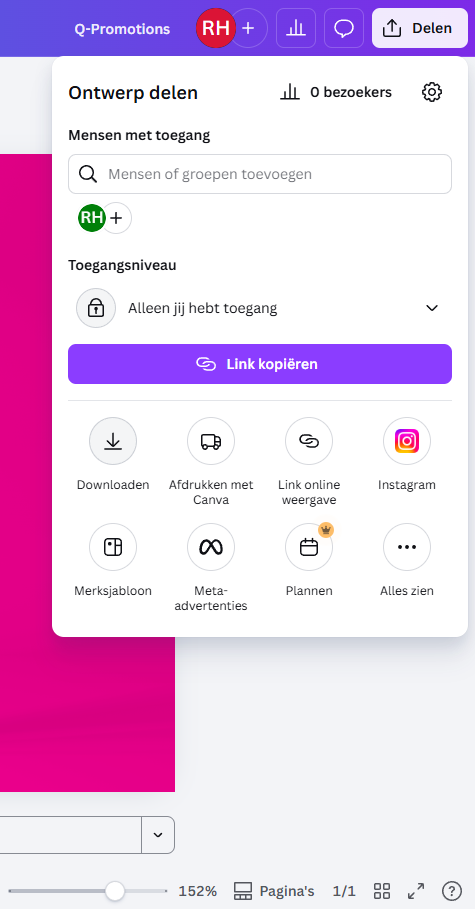 Druk-PDF exporteren in CMYK in Canva Pro: Stappen 1, 2 en 3